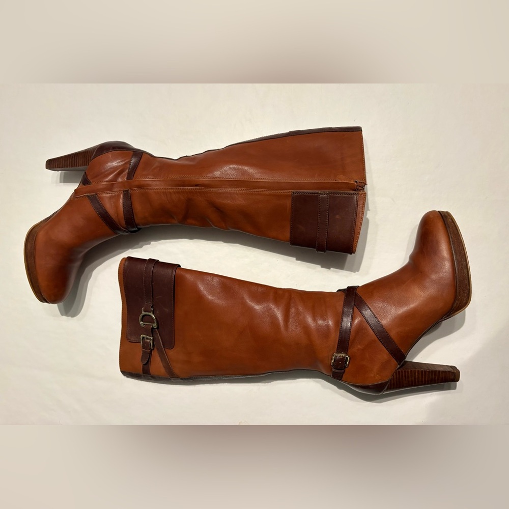Cole Haan x Nike Air Poppy Bit Two-Tone Brown Heeled Leather Boots Size 9.5 - Picture 4 of 13